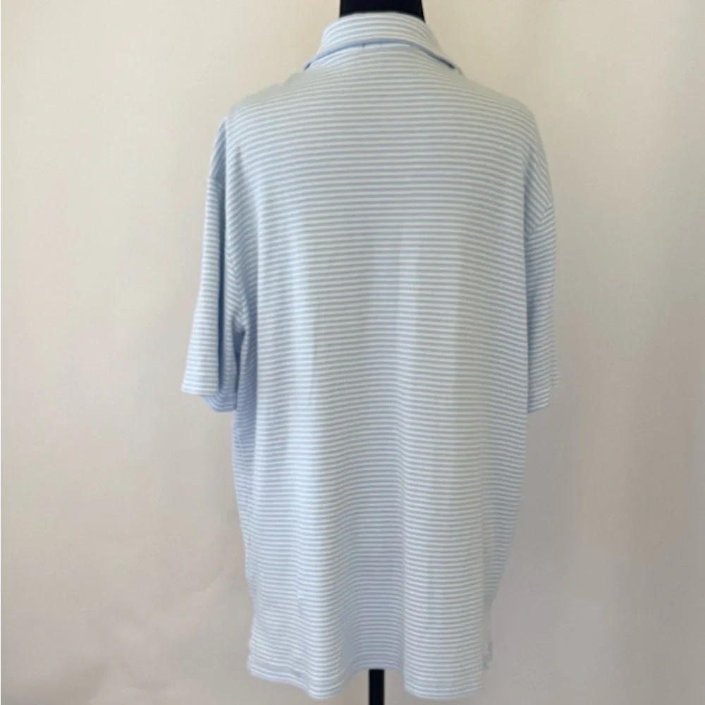 Polo Ralph Lauren Preppy Blue Striped Classic‎ Fit Short Sleeve Shirt, Size L